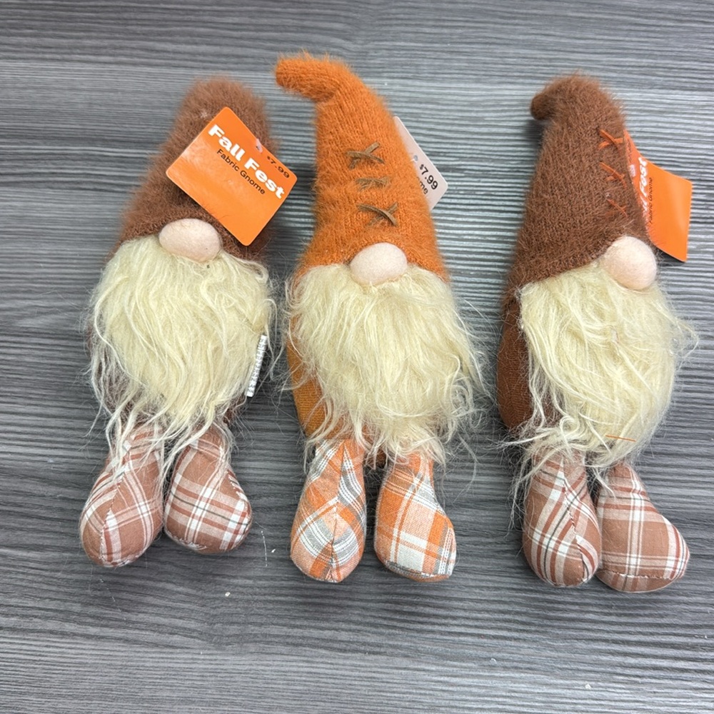 Fall Fest Fabric Gnome Bundle includes 3 gnomes new in excellent condition